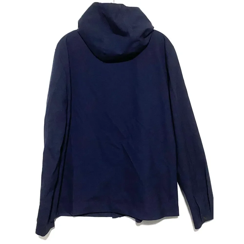 Balibaris Men L Hooded Jacket Blue Full Zip Minimalist Urban Utility Utilitarian